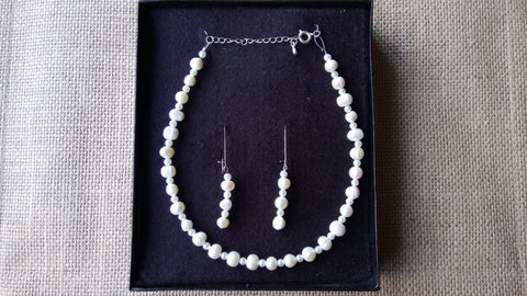 Pearl Earrings & Necklace Set